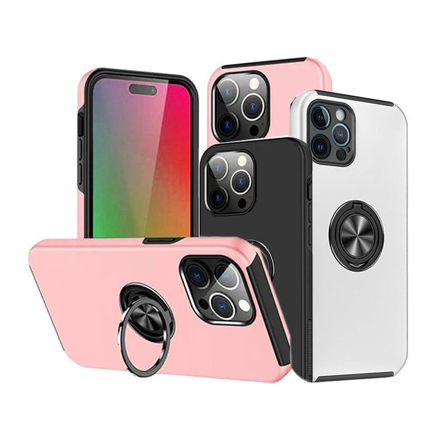 Magnetic Ring Stand Hybrid Case Cover For iPhone 16 Pro - GR Phones