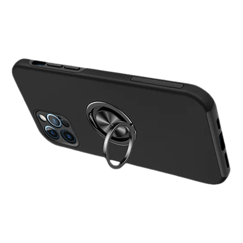 Magnetic Ring Stand Hybrid Case Cover For iPhone 7/ 8/ SE 2020 - 2022 - Black - GR Phones