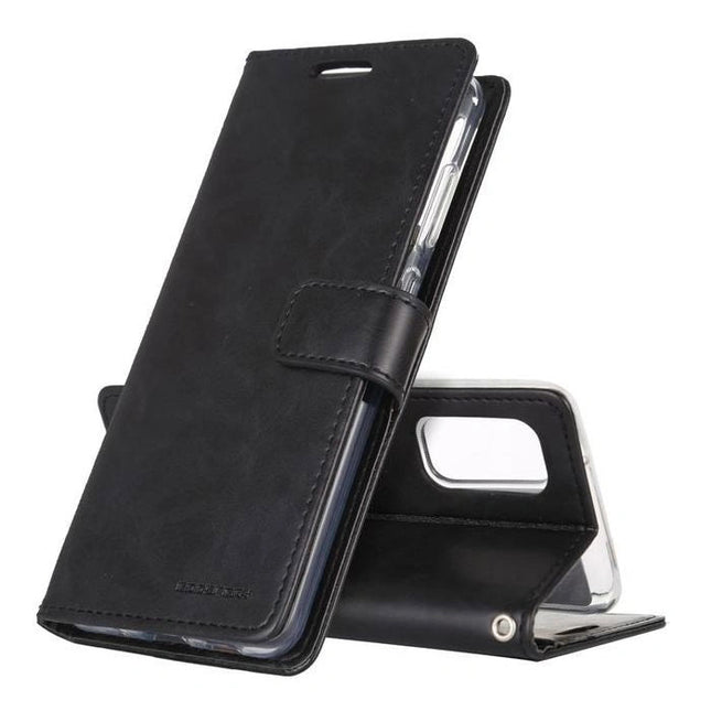 Mercury Blue Moon Diary Leather Case Cover For Galaxy A73 5G - Black - GR Phones