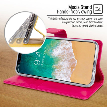 Mercury Blue Moon Diary Leather Case Cover For iPhone 16 Pro Max - Hot Pink - GR Phones