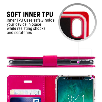 Mercury Blue Moon Diary Leather Case Cover For iPhone 16 Pro Max - Hot Pink - GR Phones