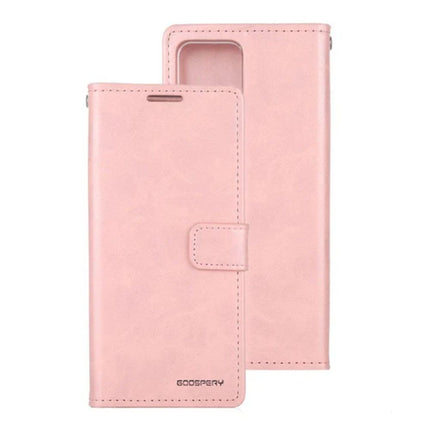 Mercury Blue Moon Diary Leather Case Cover For iPhone 16E - Rose Gold - GR Phones