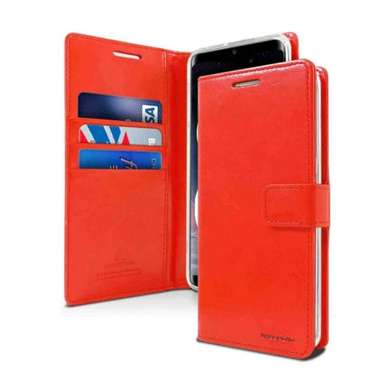 Mercury Blue Moon Diary Wallet Leather Case Cover For Galaxy A22 4G - Red - GR Phones