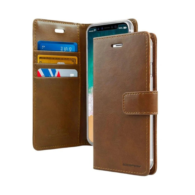 Mercury BlueMoon Diary Wallet Leather Case Cover For Galaxy S25 Ultra - Brown - GR Phones