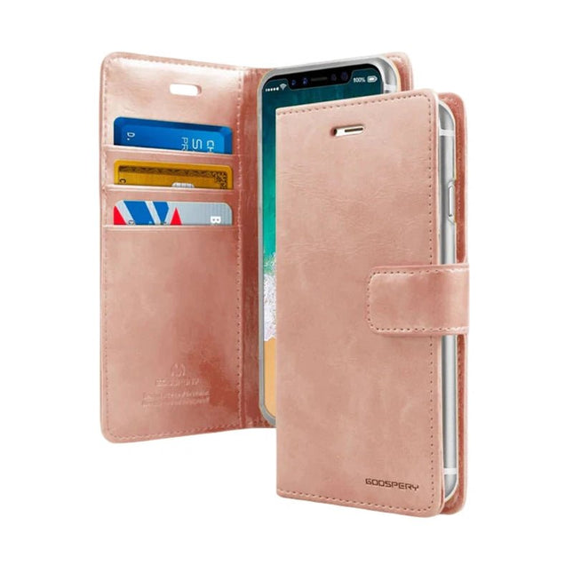 Mercury BlueMoon Diary Wallet Leather Case Cover For Galaxy S25 Ultra - Rose Gold - GR Phones