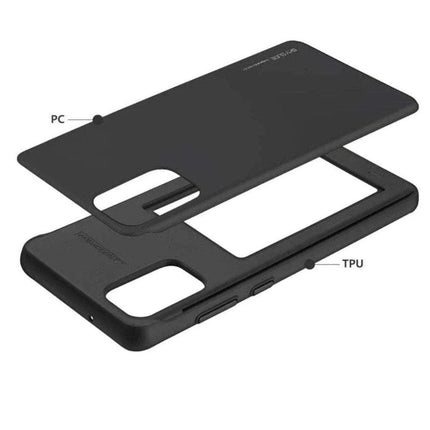 Mercury Sky Slide Bumper Case Cover With Card Slot for Galaxy Note 20 Ultra - Black - GR Phones