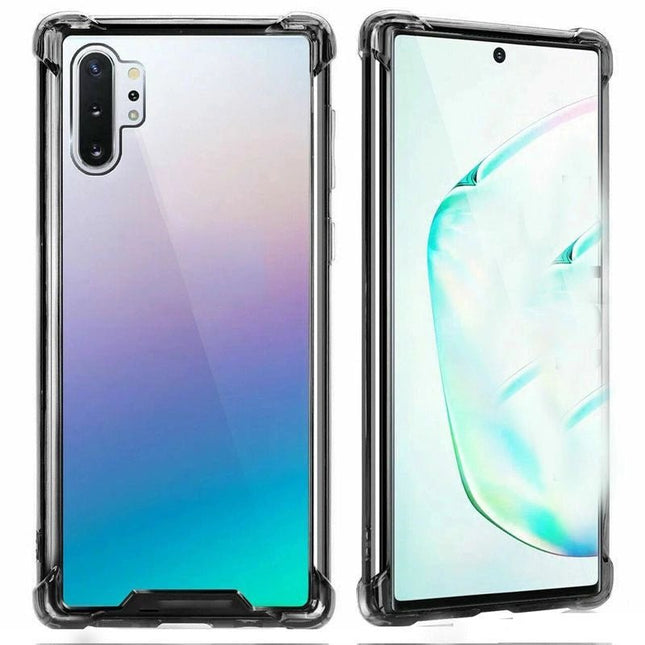 Mercury Transparent Wonder Protective Case Cover With Metal Plating For Galaxy Note 10 - Black - GR Phones