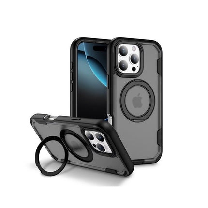 Military Rotative Ring Stand Armour Case for Galaxy S26 Ultra - Black (Magsafe Compatible) - GR Phones