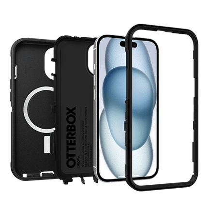 OtterBox Defender MagSafe Apple iPhone 16e/ iPhone 15/ iPhone 14/ iPhone 13 (6.1") Case Black - (77 - 97534), DROP+ 7X Military Standard - GR Phones