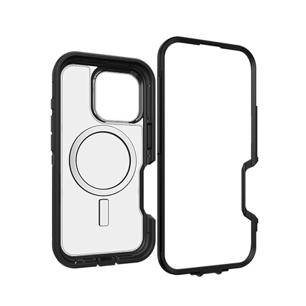 OtterBox: Defender Series XT for MagSafe Case for iPhone 16 Pro – Dark Side (Clear/Black) - GR Phones