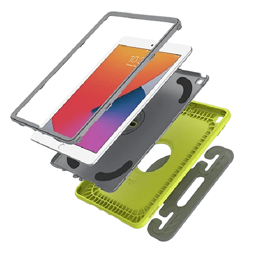 OtterBox EasyGrab Apple iPad (10.2") (9th/8th/7th Gen) Case Martian Green (Neon Green/Grey) - (77 - 81186), Rugged Protection - GR Phones