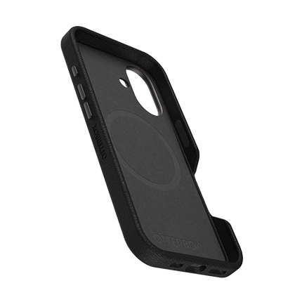 OtterBox: Symmetry Series Cactus Leather for MagSafe Case for iPhone 16 - Noir Ash (Black) - GR Phones
