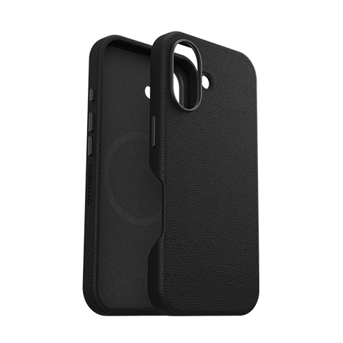 OtterBox: Symmetry Series Cactus Leather for MagSafe Case for iPhone 16 - Noir Ash (Black) - GR Phones