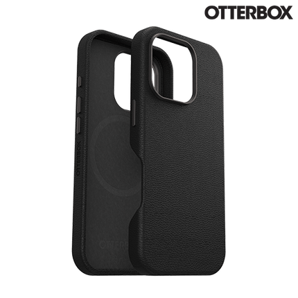 OtterBox: Symmetry Series Cactus Leather for MagSafe Case for iPhone 16 Pro Max – Noir Ash (Black) - GR Phones