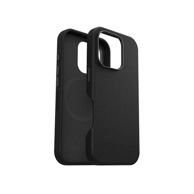 OtterBox: Symmetry Series Cactus Leather for MagSafe Case for iPhone 16 Pro Max – Noir Ash (Black) - GR Phones