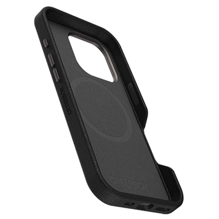 OtterBox: Symmetry Series Cactus Leather for MagSafe Case for iPhone 16 Pro Max – Noir Ash (Black) - GR Phones