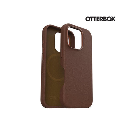 OtterBox: Symmetry Series Cactus Leather for MagSafe Case for iPhone 16 Pro Max - Rich Adobe (Brown) - GR Phones