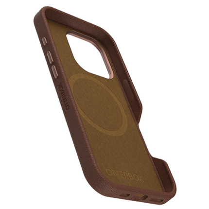 OtterBox: Symmetry Series Cactus Leather for MagSafe Case for iPhone 16 Pro Max - Rich Adobe (Brown) - GR Phones