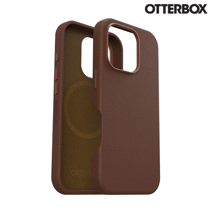 OtterBox: Symmetry Series Cactus Leather for MagSafe Case for iPhone 16 Pro Max - Rich Adobe (Brown) - GR Phones