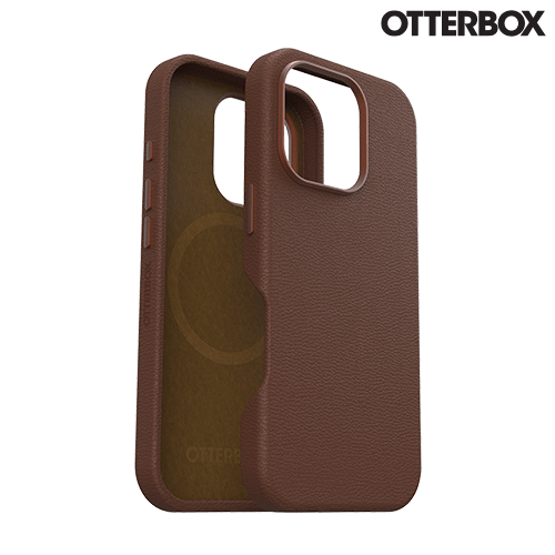 OtterBox: Symmetry Series Cactus Leather for MagSafe Case for iPhone 16 Pro Max - Rich Adobe (Brown) - GR Phones