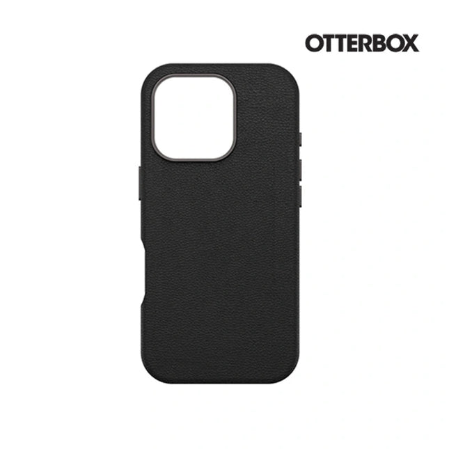 OtterBox: Symmetry Series Cactus Leather for MagSafe Case for iPhone 16 Pro - Noir Ash (Black) - GR Phones