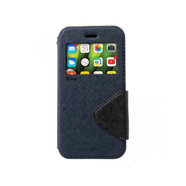Roar Korea Diary View Flip Cove with display for iPhone 7/ 8/ SE 2020/ SE 2022 - Blue - GR Phones