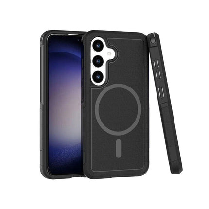 Shockproof Commuter Case Cover for Galaxy S24 Ultra (MagSafe Compatible) - Black - GR Phones