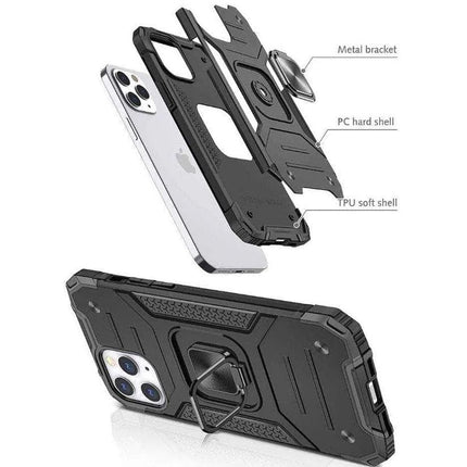 ShockProof Robot Magnetic Ring Case Cover For Galaxy S22 Ultra - GR Phones