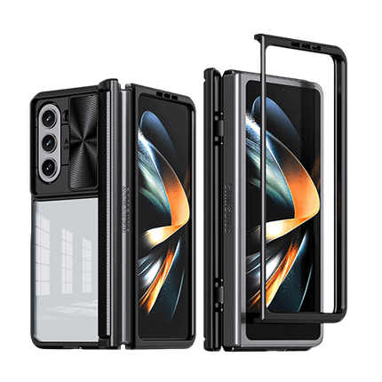 Sliding Lens Camera Transparent Shockproof Case Cover For Galaxy Z Fold 5 - Transparent - GR Phones