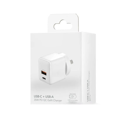 Smart IC 35W Wall Charger Adaptor USB - C + USB - A BC13 - GR Phones