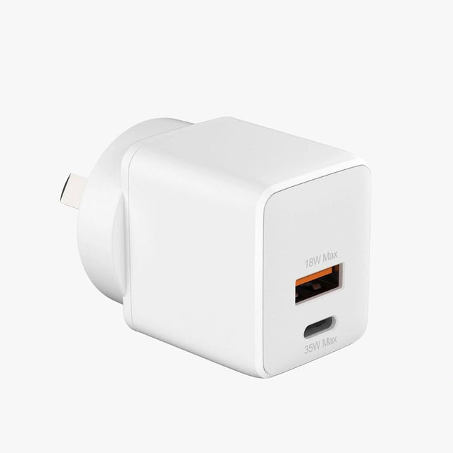 Smart IC 35W Wall Charger Adaptor USB - C + USB - A BC13 - GR Phones