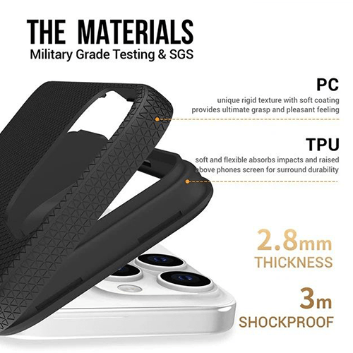 Triangle Armor Case Cover For iPhone 16 - Black - GR Phones