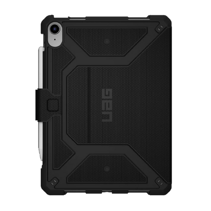 UAG Metropolis Apple iPad 11th (A16) / 10th Gen Folio Rugged Case - Black (123396114040), DROP+ Military Standard, Adjustable Stand - GR Phones