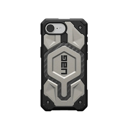 UAG Monarch Pro iPhone 16E (6.1") Rugged Case - Titanium (114497113636), 25ft. Drop Protection,5X Military Drop - Test,Built - in Magnet - GR Phones