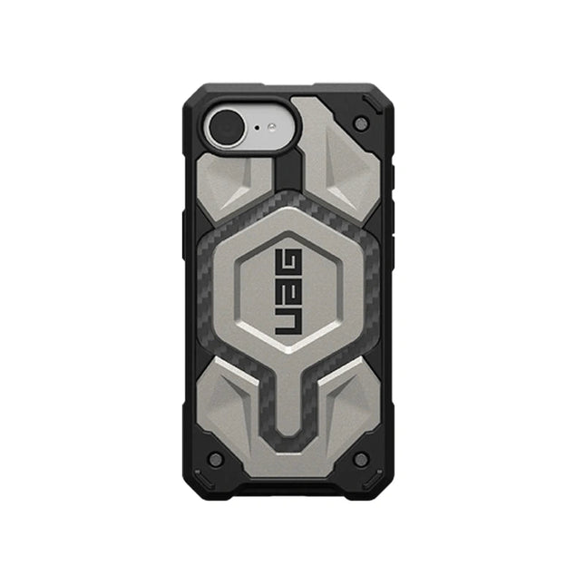 UAG Monarch Pro iPhone 16E (6.1") Rugged Case - Titanium (114497113636), 25ft. Drop Protection,5X Military Drop - Test,Built - in Magnet - GR Phones