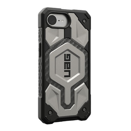 UAG Monarch Pro iPhone 16E (6.1") Rugged Case - Titanium (114497113636), 25ft. Drop Protection,5X Military Drop - Test,Built - in Magnet - GR Phones