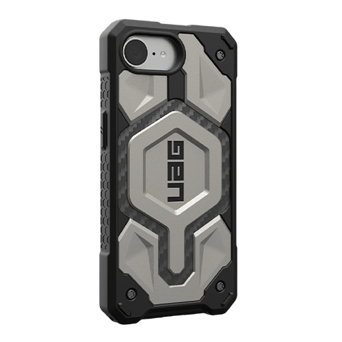 UAG Monarch Pro iPhone 16E (6.1") Rugged Case - Titanium (114497113636), 25ft. Drop Protection,5X Military Drop - Test,Built - in Magnet - GR Phones