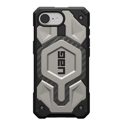 UAG Monarch Pro iPhone 16E (6.1") Rugged Case - Titanium (114497113636), 25ft. Drop Protection,5X Military Drop - Test,Built - in Magnet - GR Phones