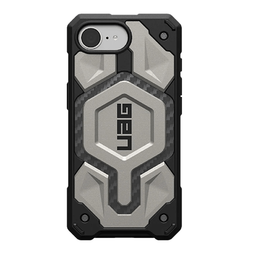 UAG Monarch Pro iPhone 16E (6.1") Rugged Case - Titanium (114497113636), 25ft. Drop Protection,5X Military Drop - Test,Built - in Magnet - GR Phones