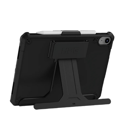 UAG Scout Apple iPad 11th (A16) / 10th Gen with KickStand & Hand strap Rugged Case - Black (12339HB14040), DROP+ Military Standard - GR Phones