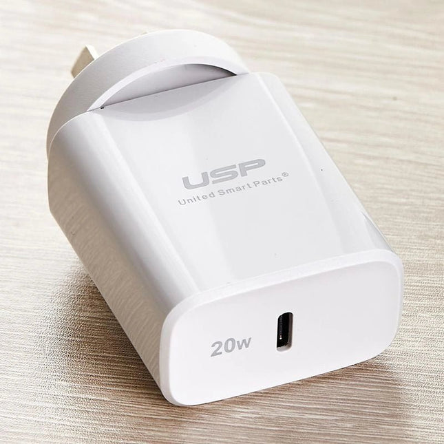 USP 20W Fast Wall Charger USB C - White - GR Phones
