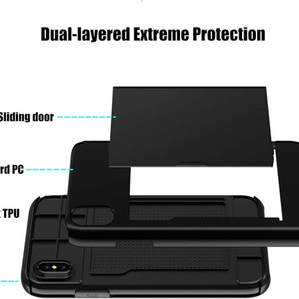 Xinghui Case Cover With Card Holder For iPhone X/ XS - Black - GR Phones