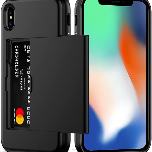 Xinghui Case Cover With Card Holder For iPhone X/ XS - Black - GR Phones